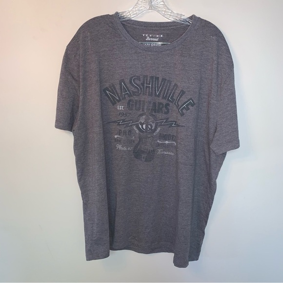 Lucky Brand Other - Lucky Brand Venice Burnout Grey Nashville Guitars T-shirt XXL